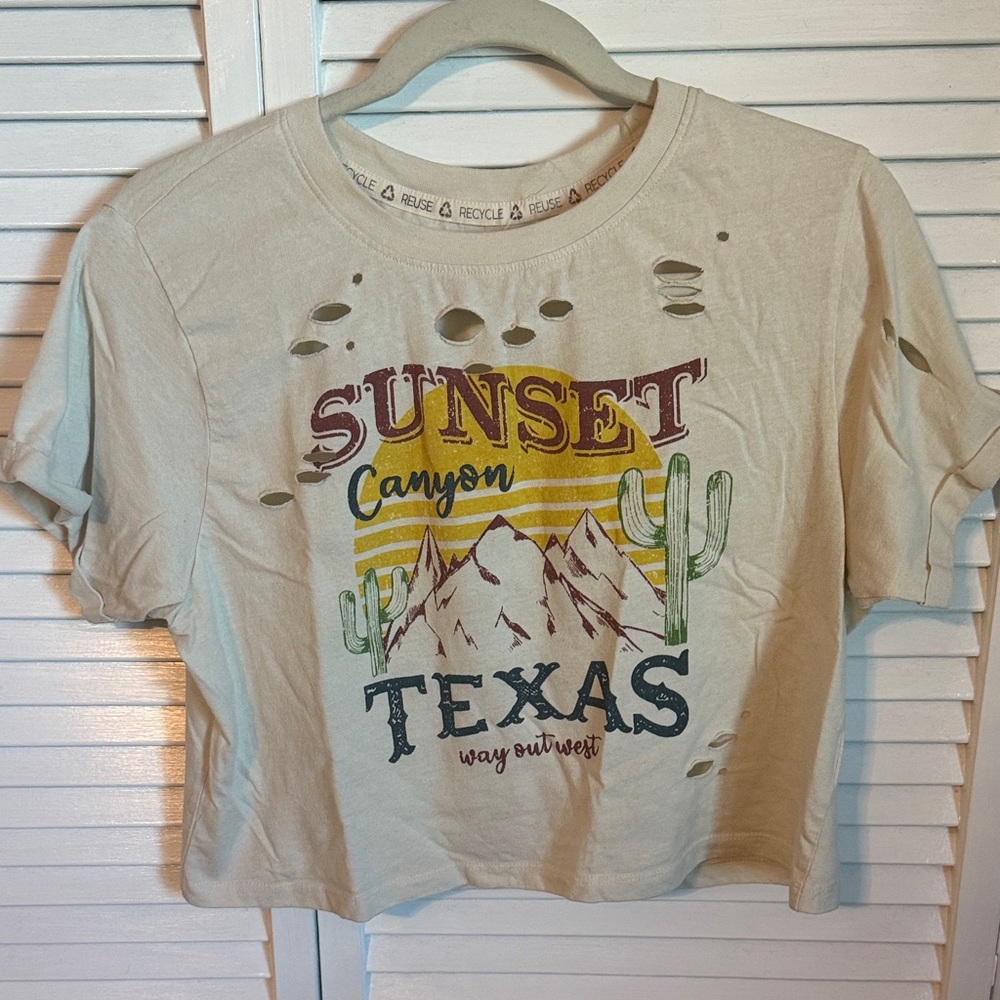 Sunset Canyon Texas Graphic distressed Tee